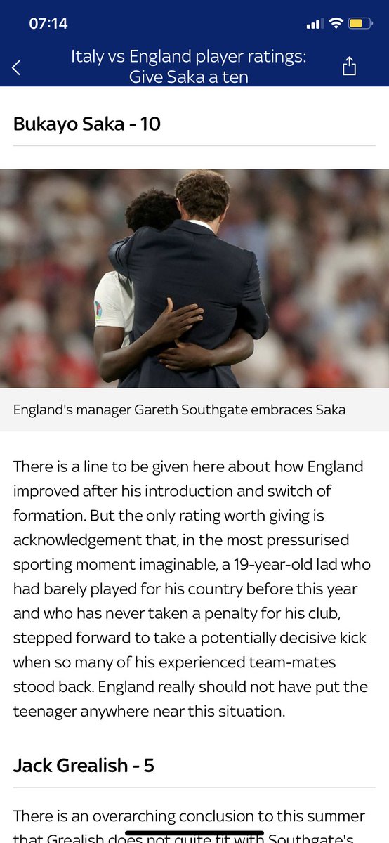 Arshavinalaugh's tweet photo. You showed courage and bravery beyond your years in your performances and by stepping up to take a penalty. England would not have reached the final without you. We are proud of you @BukayoSaka87. https://t.co/gu6Ec6O36Z