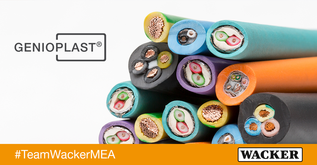 wackerchemie's tweet image. New applications open up new possibilities for plastics. The trend towards halogen-free flame retardants (HFFRs) poses new processing demands. #TeamWackerMEA meets these demands with #GENIOPLAST® silicone-based plastic additives bit.ly/36tICML #SolutionCreators #cable