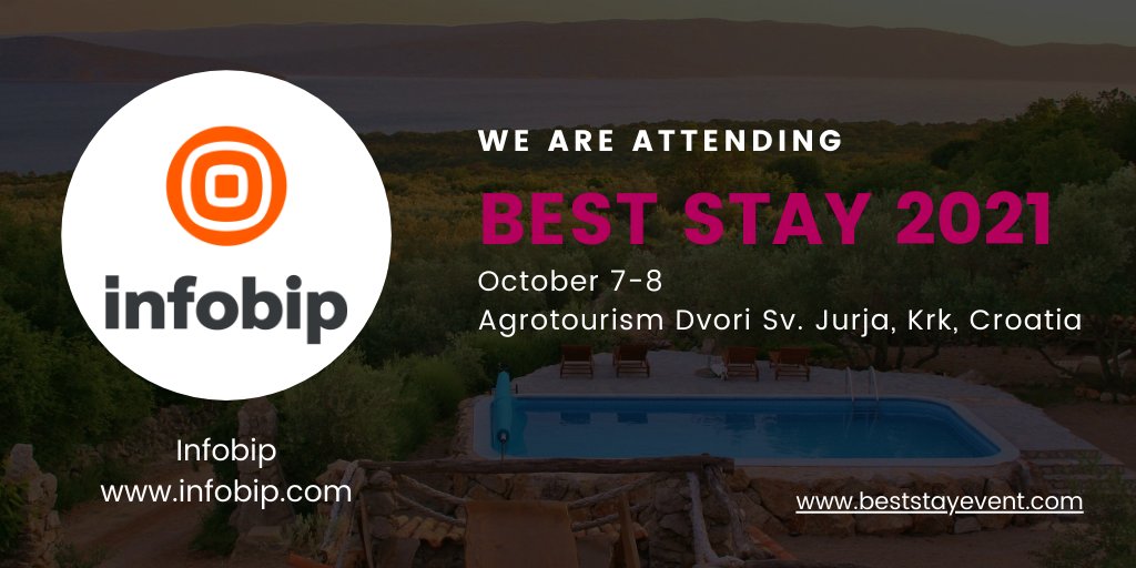 BestStayCroatia's tweet photo. Happy to announce that @infobip is joining this year's Best Stay. Sing up for the event to find out their latest innovations tailored specifically for the hospitality sector. See you at #beststay21
https://t.co/44BLXYDlIM https://t.co/30qlNR3WL4