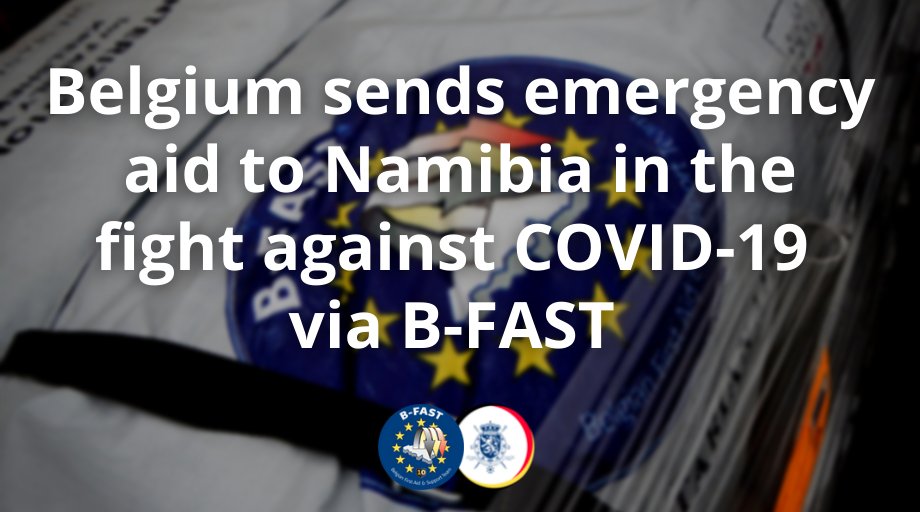 🇧🇪🇳🇦 Belgium provides emergency assistance to #Namibia in the fight against #COVID19 via the #BFAST mechanism.

😷 Today 125 600 KN95 masks will arrive in Windhoeck.

We stand in solidarity with 🇳🇦, facing a difficult phase of the COVID-19 pandemic.

🔗 bit.ly/2021BFast_Nami…