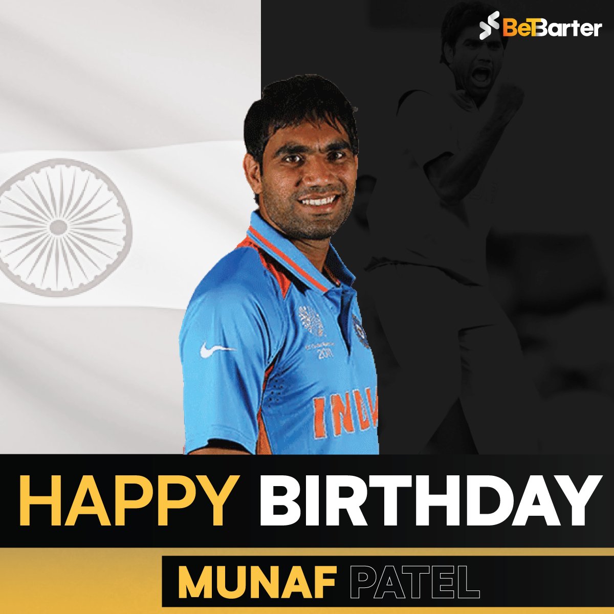 Happy birthday to former India pacer, Munaf Patel.      