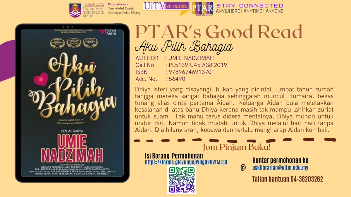 Ptar Kampus Permatang Pauh On Twitter Assalamualaikum And Good Day Sharing With You Another Great Book To Read Today Today Ptar S Good Read Is Aku Pilih Bahagia You Can Borrow The Book