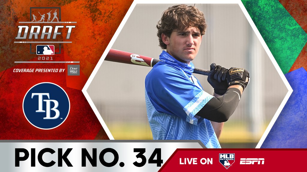 With the 34th overall pick, @Raysbaseball selects Baylor (TN) second baseman Cooper Kinney, No. 84 on the Top 250 Draft Prospects list.

Watch live: atmlb.com/3wAIDJg