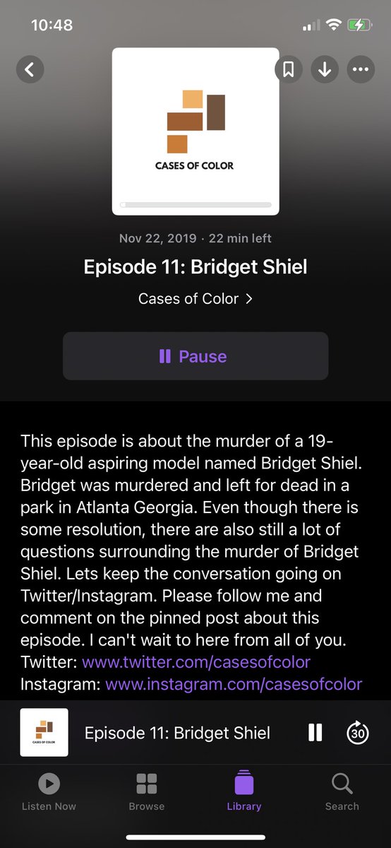 GetEmEasy's tweet photo. Tonight’s listen #TrueCrime #CrimeJunkie #CasesOfColor @casesofcolor https://t.co/VFEWGs9sxS