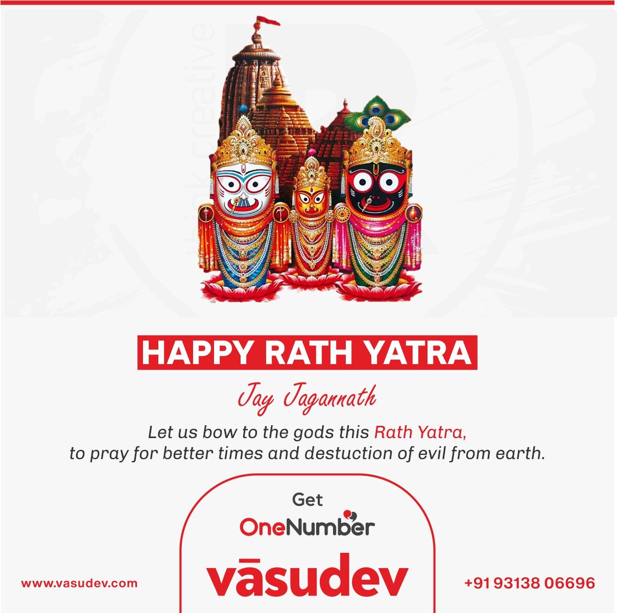 VasudevGlobal's tweet image. Let us bow to the gods this Rath Yatra, to pray for better times and destuction of evil from earth.
#happyrathyatra
#VasudevGlobal
#teamvasudevglobal