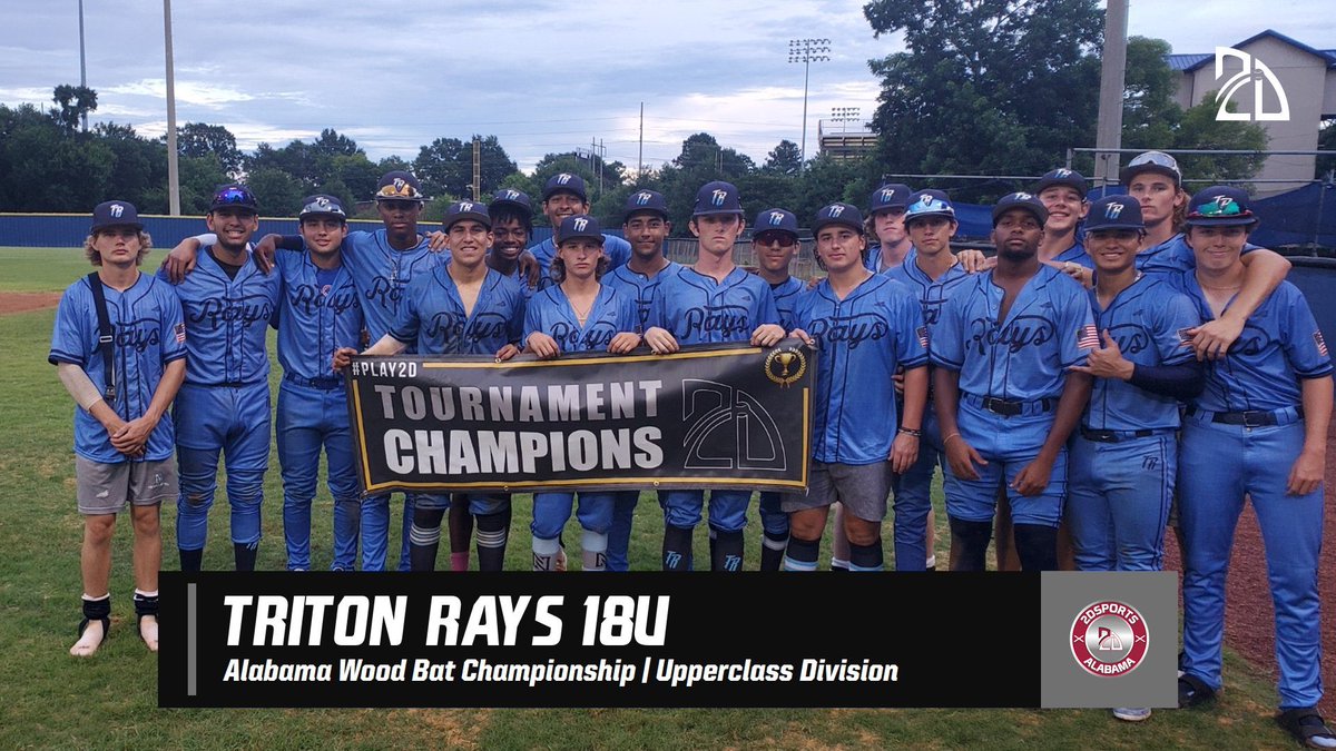 🏆 Alabama Wood Bat Championship 🏆

Upperclass Division: 
🥇- <a href="/NLB_Rays/">TritonRays</a> 18U

#BamaWBShip #Play2D