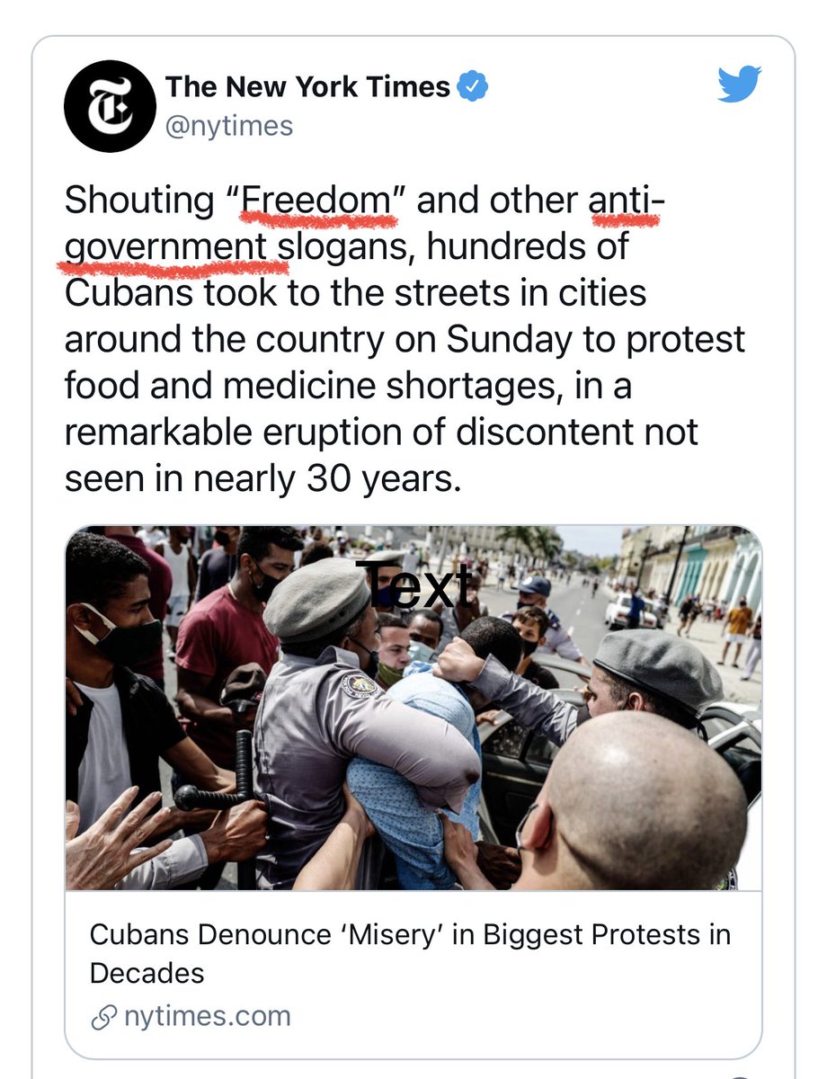 Hey <a href="/nytimes/">The New York Times</a> you showed your hand here. Please expound on how shouting  “freedom” is an anti-government slogan?
