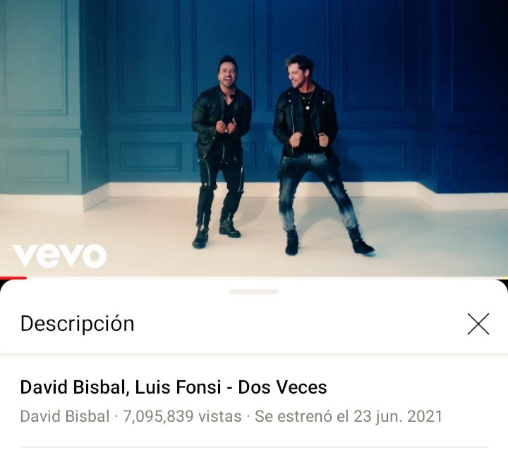 KatherynBustosM's tweet photo. 🤗 en hora buena!! 
 7.095.839 vistas ya! del video  más reciente #DosVeces de @davidbisbal y #luisfonsi 👏👏
Y vamos por más!! 😎👍 https://t.co/8NShFae682
