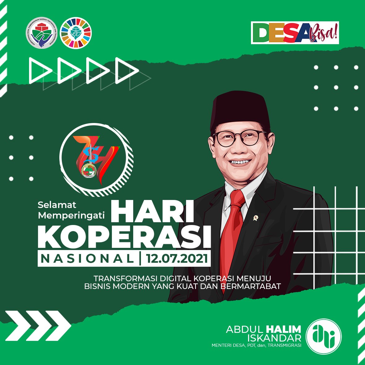 Selamat Hari Koperasi Nasional
Transformasi digital koperasi menuju bisnis modern yang kuat dan bermartabat.
Mari kita wujudkan digitalisasi koperasi menuju  modern