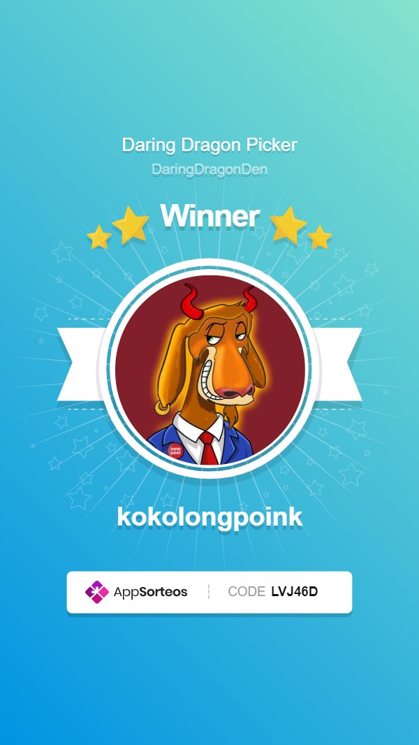 The winners have been chosen!🥁🥁

- @kokolongpoink won a Daring Dragon
- BlazeKing (@somesh_sikarwar) won GOATz #694 in the discord

We currently have a $300 + 3 Dragon invite contest in the discord (link in bio), so join &amp; enter if you were unlucky this time! 
#NFT #DDD #nftart