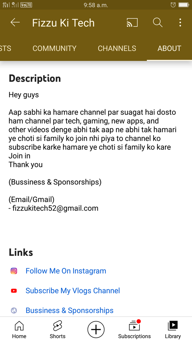 Fizzukitech's tweet photo. Hello @YouTube Team,

About section of my youtube channel is not changing please fix this problem
@YTCreatorsIndia
@YouTubeIndia
@YouTube

Thanku https://t.co/SgCXDiVUaB