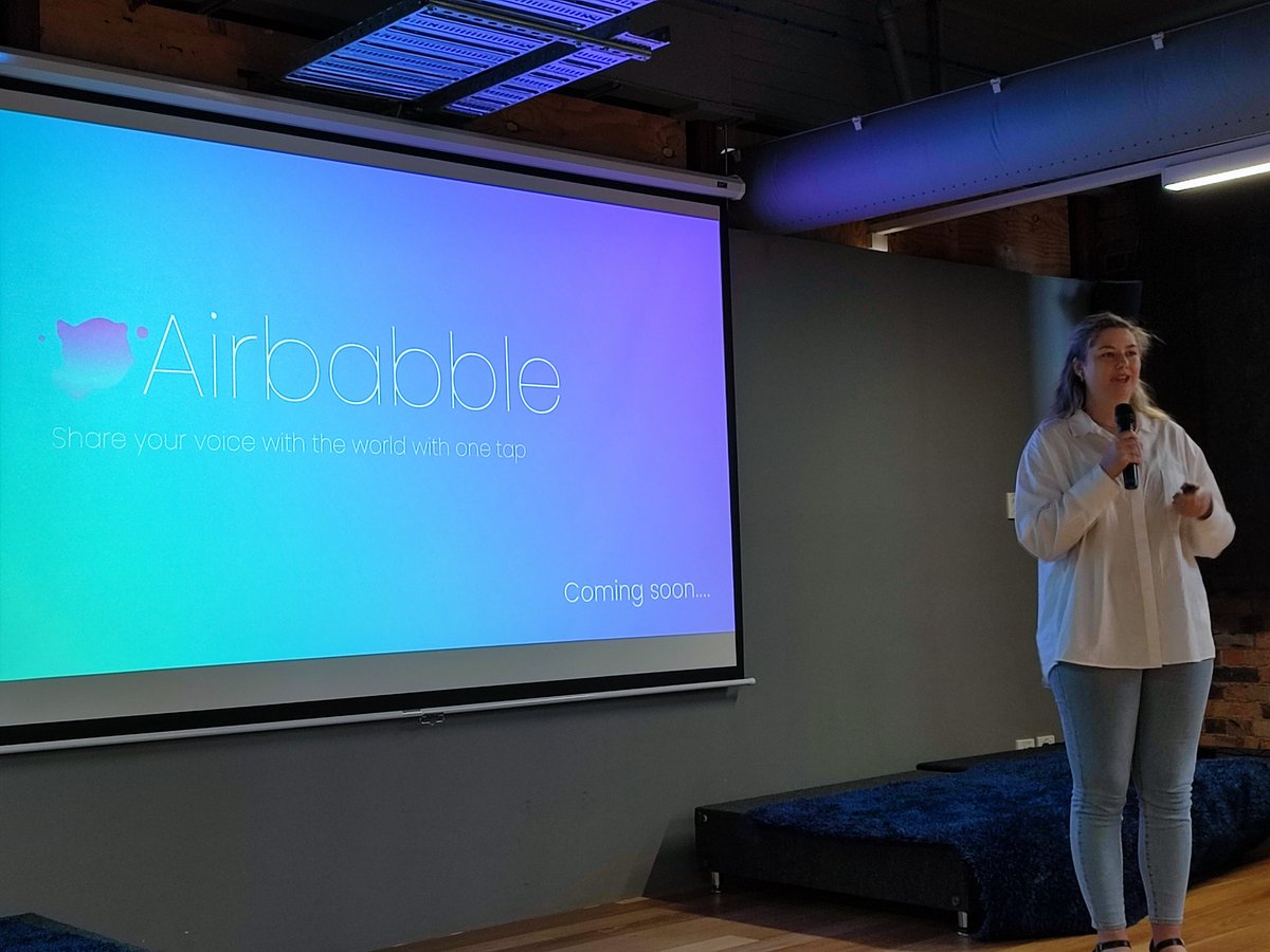 .<a href="/airbabble/">Airbabble</a> making the debut for a new way to share their voice recordings in a new platform. Move over podcasts, micro audio content is the next wave!

Good job <a href="/skinnypolarbear/">Skinny Polar Bear 👩🏼‍💻🚀</a> during our 5 weeks of <a href="/RiverCityLabs/">🚀River City Labs</a> Activate program