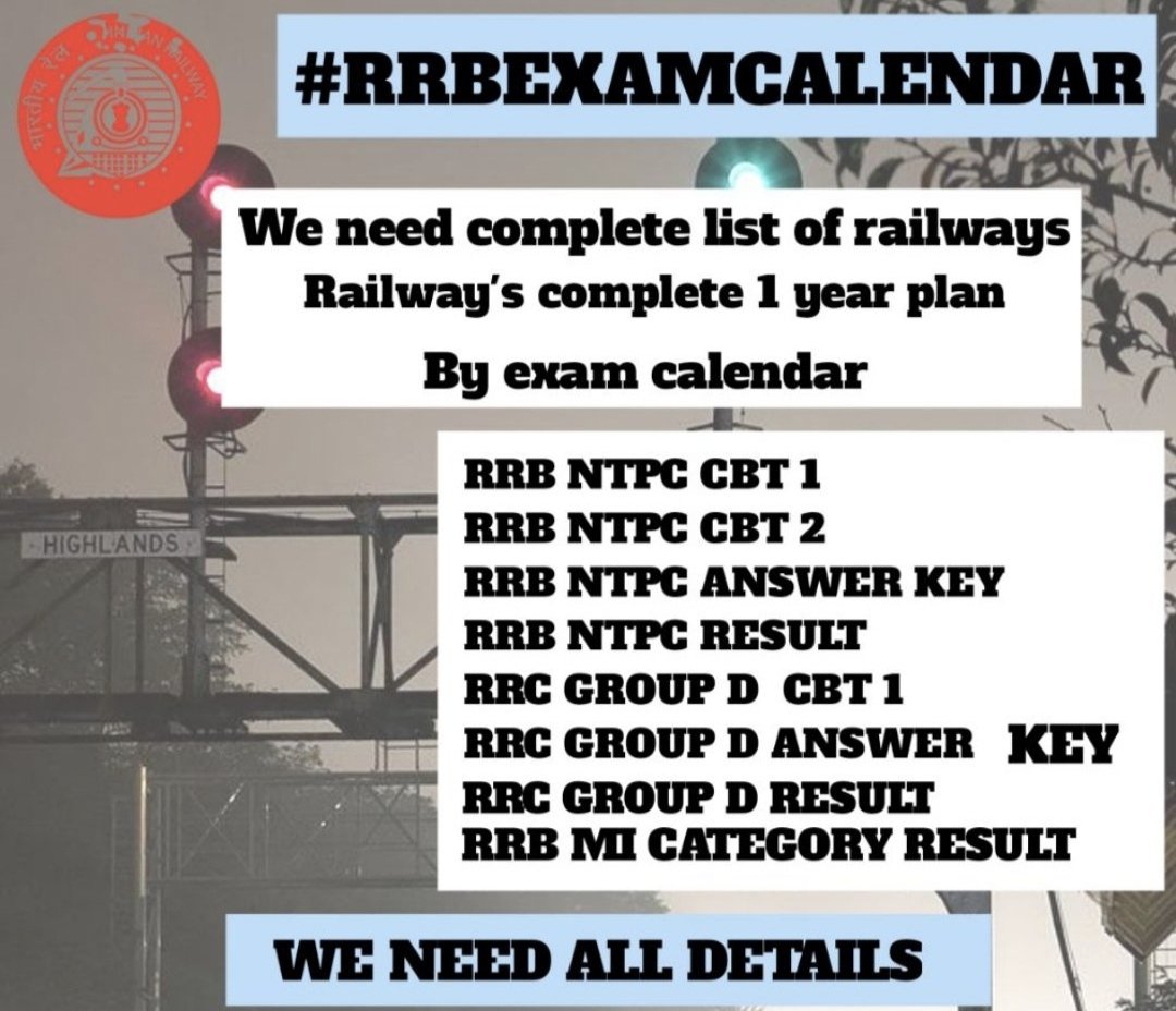 #RRB_GROUPD_EXAMDATE Please sir give date of all exam of railways #RRB_EXAM_CALENDAR