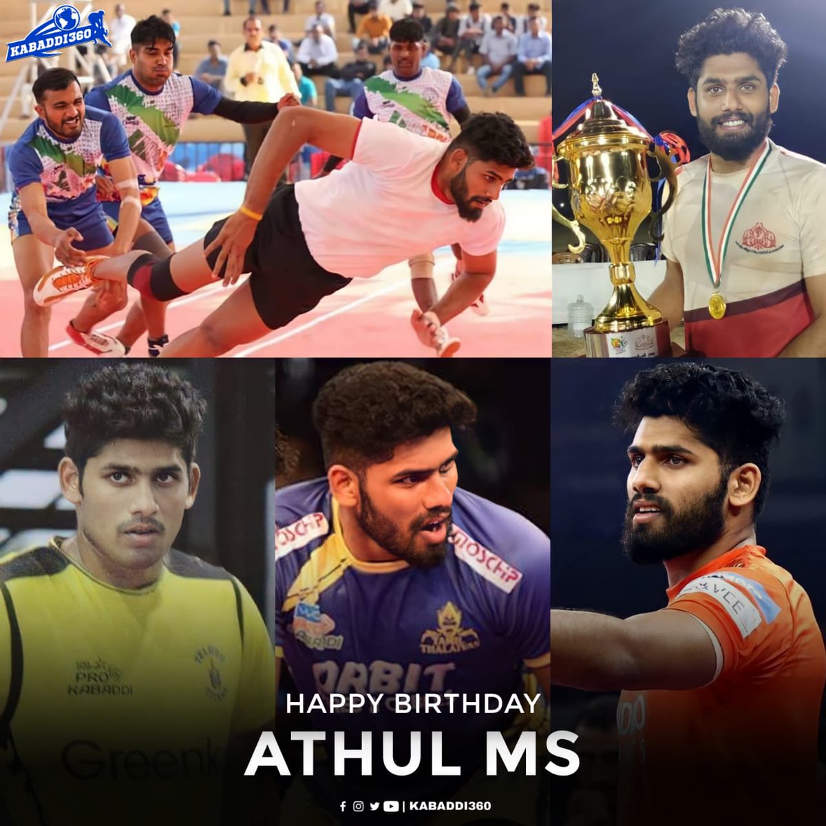 Kabaddi_360's tweet photo. β Only raider in PKL to have 100+ raid points without a super raid or Super-10
βοΈ Kollam-based Kerala Kabaddi star raider
βοΈ Has played for Telugu, Tamil & U Mumba
Happy Birthday Athul MS π₯³
#AthulMS
#HappyBirthday
#Kabaddi360 https://t.co/xVlvJUgBFF