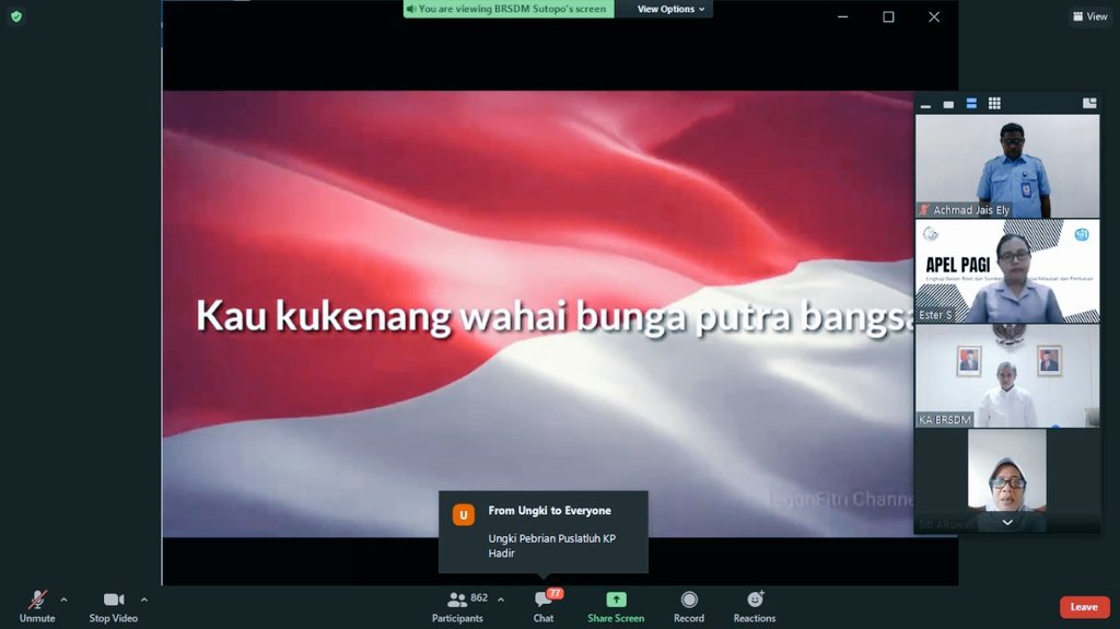 SUPM_WAIHERU's tweet photo. Ka. BRSDM KP @sjariefwidjaja Memimpin Apel Pagi Secara Daring di ikuti Oleh Seluruh Ka.UPT &amp; ASN Lingkup BRSDM KP, Apel pagi ini bertempat di Ruang kerja masing-masing @bsuprakto @Pusdik_KP @brsdm_kp
#menterikelautanperikanan
#menteritrenggono
#saktiwahyutrenggono
#menterikkp https://t.co/Lq9RiqBz7R