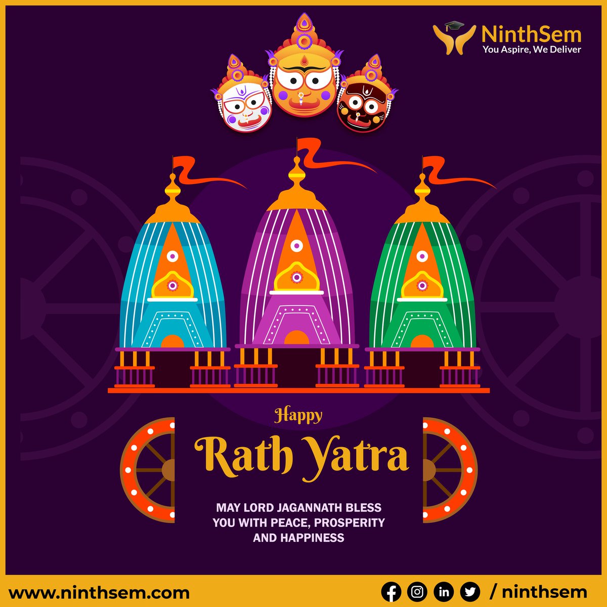 NinthSem's tweet photo. Happy Jagannath Rath Yatra! May the felicity and harmonious relations, surround you with his endless, love and physical intensity..
.
.
.
#rathyatra #jagannath #puri #jaijagannath #odisha #jagannathpuri #lordjagannath #krishna #Ninthsem #jagannathswami #love #hindu #india https://t.co/BQMac09Nog