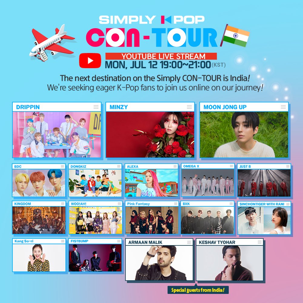 eabmaker's tweet image. [ #KINGDOM ] 

El séptimo viaje de Simply CON-TOUR a INDIA comenzará a las 7:00 P.M KST 

🔗 youtu.be/-9kIX0iLRx8
🔗vlive.tv/schedule/1-126… 

#킹덤 #KARMA #카르마 @KINGDOM_GFent