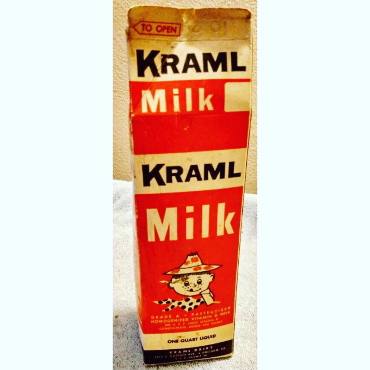 Here is a Kraml Milk Carton.