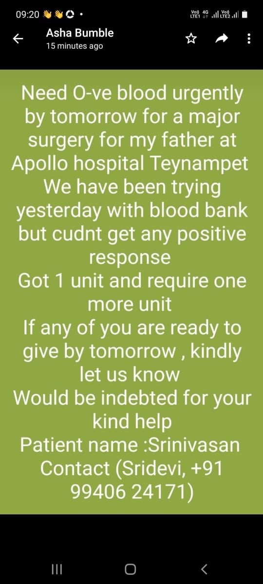Verified. Please amplify. <a href="/BloodAid/">BloodAid</a> <a href="/Bloodhelpline/">Bloodhelpline</a> <a href="/Indianbloodhelp/">#indian #blood #help</a>