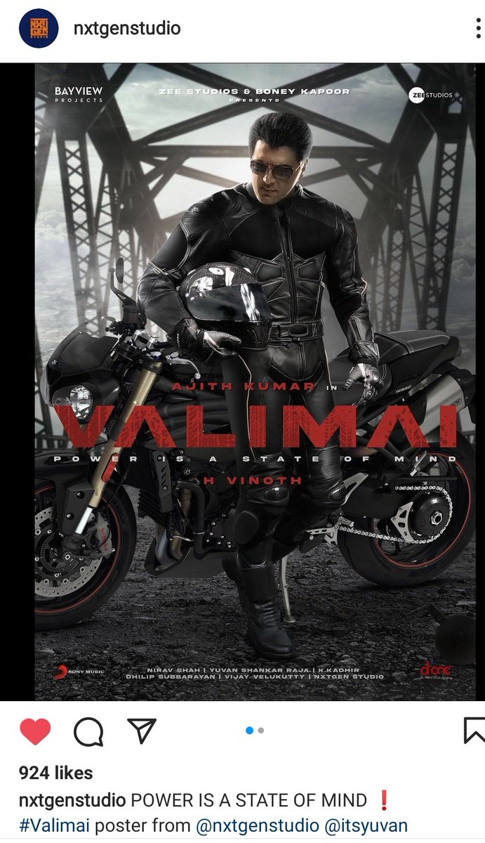 RohitvNiranjan's tweet photo. #PowerIsAStateOfMind 🏍️🪖

#NxtGenStudio #nxtgenstudios 

Incredible design work #Valimai, almost on par with the official ones https://t.co/NIuKebfvUH