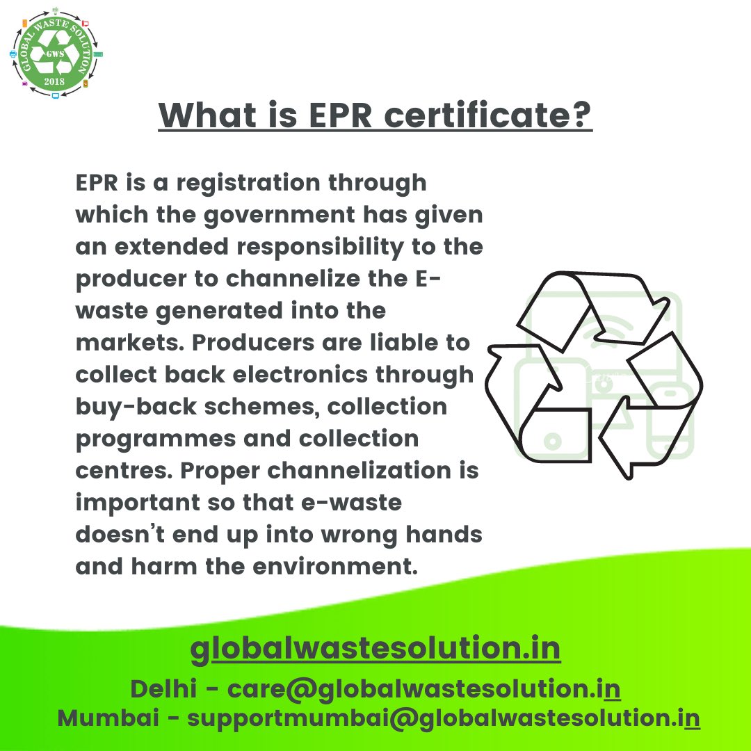 GlobalWasteSol1's tweet photo. Global Waste Solution is here to help you acquire EPR authorization without any hassle. Get in touch today for a carefree tomorrow! 

🌐 https://t.co/mS3RdfUK6Y
📞 Mumbai - +91 7738153579
📞 Delhi - +91 9667992118

#GlobalWasteSolution #epr #sustainability #eprocurement #nature https://t.co/qH6hT8vkly