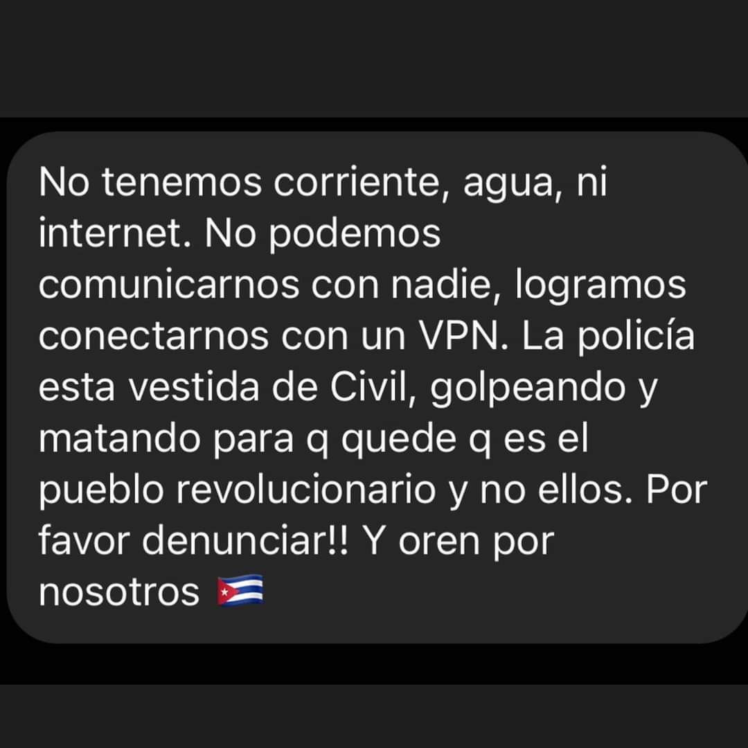omar_isaac20's tweet photo. Mensajes de cubanos a esta hora. Este pueblo necesita del mundo.🇨🇺 #SOSCuba https://t.co/eausCcOLVR