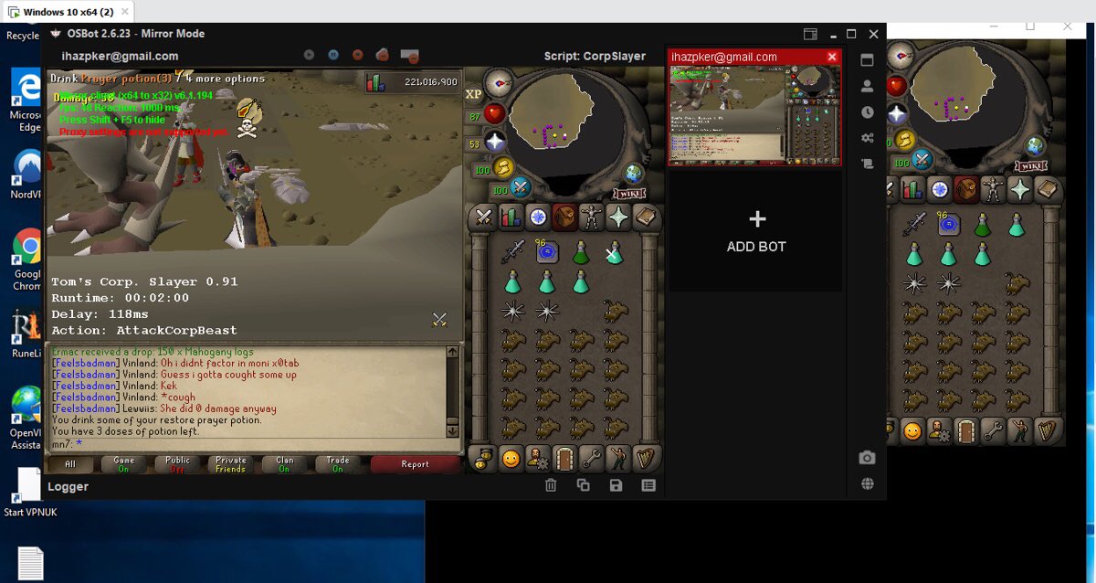 WesthamRs2's tweet photo. Gonna start a thread of well known clienters/cheaters that havent been banned yet in hopes that the ease of access can atleast make Jagex investigate them and if found guilty, ban them.

starting off with player ’MN7’

Sent by @instajoshi69 

@JagexTyran @JagexTwisted https://t.co/w0TZneplID
