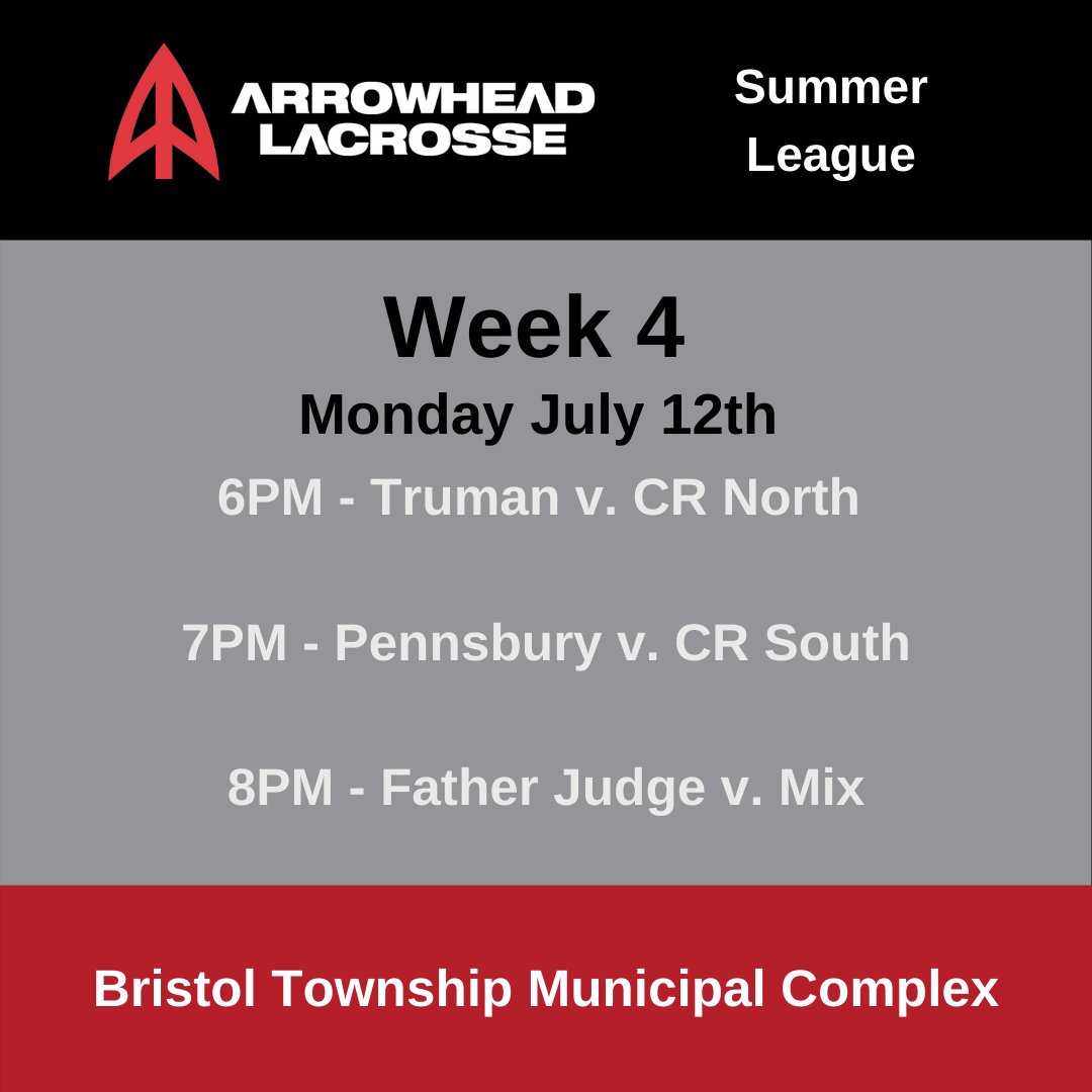 arrowheadlax's tweet photo. Summer league resumes this evening. https://t.co/TRbZAjAAuc