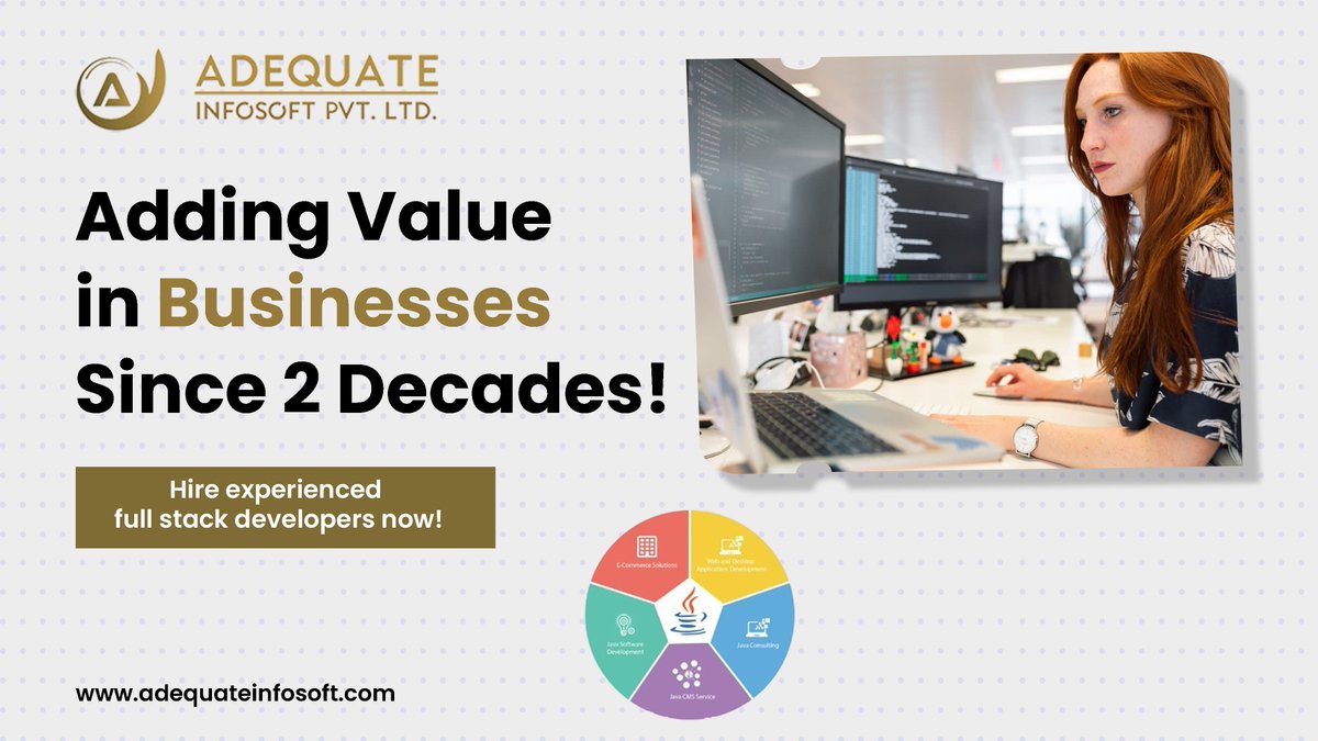 ADQInfosoft's tweet image. Adding Value in Businesses Since 2 Decades!
Hire experienced Full Stack Developers now!
#FullStackDevelopers #FullstackDevelopment #hirefullstackDevelopers #BestSoftwareDevelopmentCompany