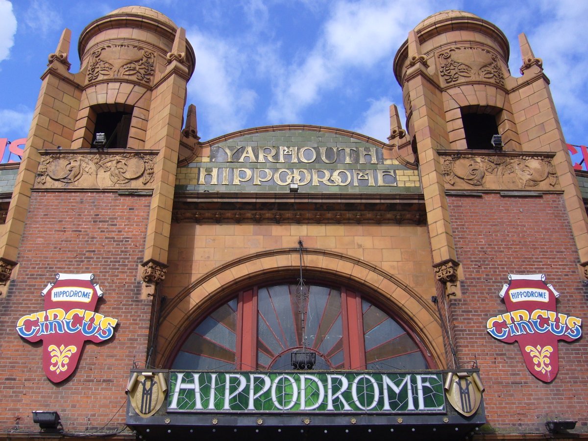 SeasideFerry's tweet image. Writing about one of my fave #seaside buildings today - @hippodromeGY. With terracotta ornament featuring birds, foliage and some incredible hair styles it's the best example of #ArtNouveau on the coast. Designed by Ralph Scott Cockrill it opened in July 1903. #Edwardian #circus