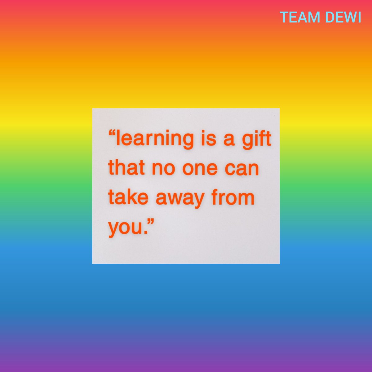 SFHalderhey's tweet image. Good morning everybody..... Wow it&apos;s been a while since our last daily quote apologies ⌛

Today&apos;s quote for this 🌧☔ Monday morning is 

“learning is a gift that no one can take away from you.”

👩‍🏫🏫📚🔖🤓🎓💝🎁

#DJU
#Quoteoftheday 
#Learningisgood
#PositiveEnergy