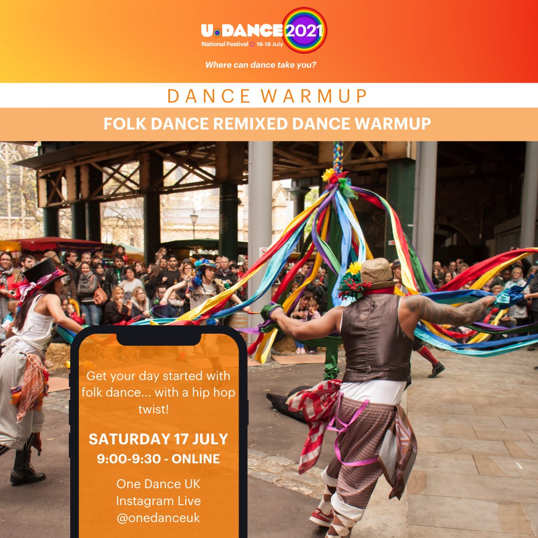Our Associate Company @FolkDanceRemixd will present a folk warm-up for @onedanceuk’s #UDance2021 on Saturday, 9am 
udancedigital.org/folk-dance-war…