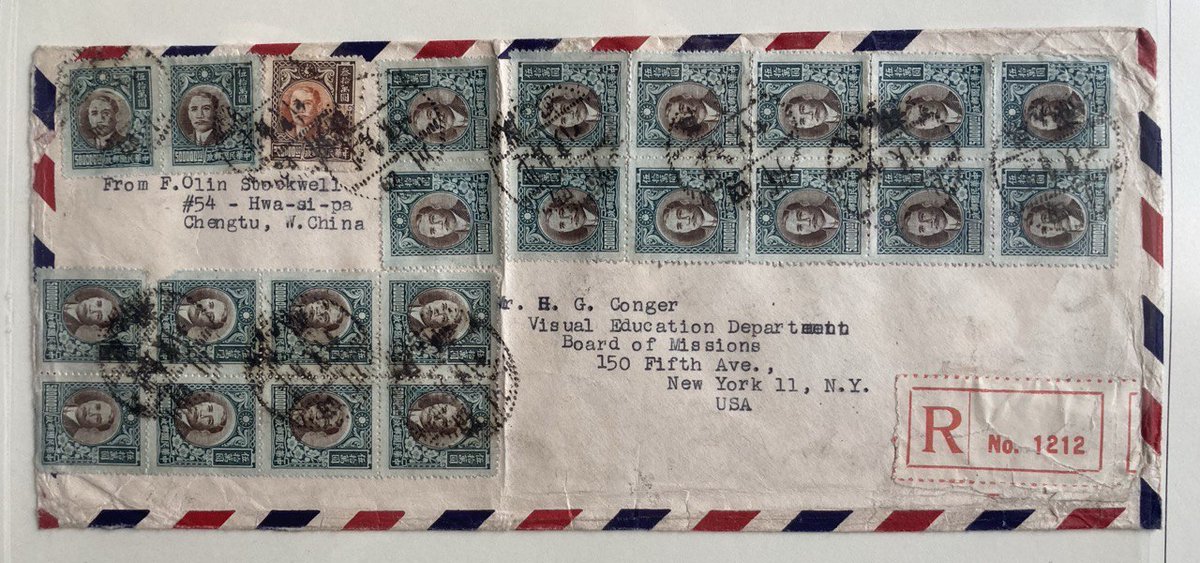 ChinaCovers's tweet photo. @adam_tooze #Cover from #China during the #HyperInflation in 1948 franked with 11,300,000 CNC (11,3 million CNC!!!!) https://t.co/STzxEzO0CP