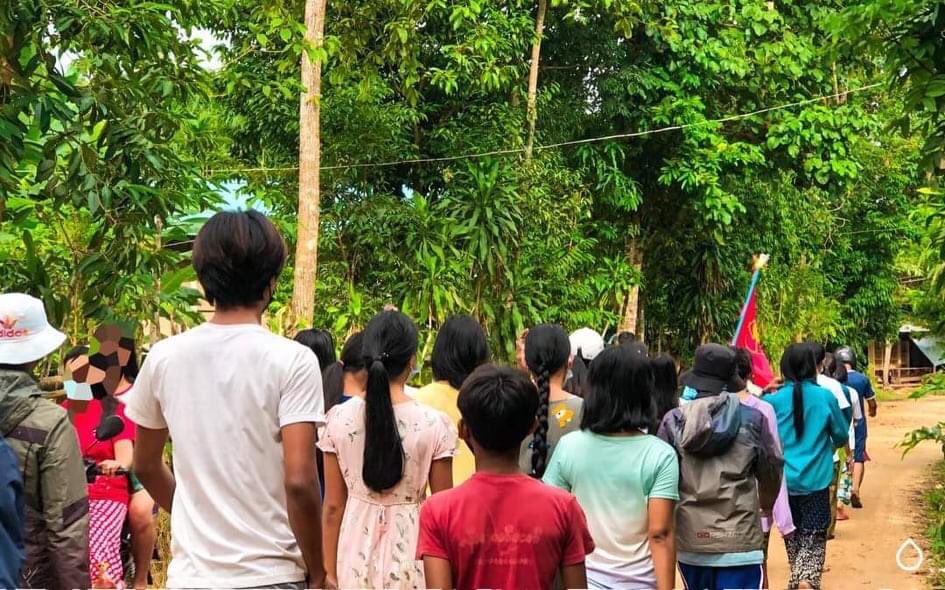 SpringBago's tweet photo. #LaungLone tsp Main Strike took to the streets to show their Resistance to Regime on July 12. 

#WhatsHappeningInMyanmar
#July12Coup
#SACWantsCovidUncontrollable https://t.co/Qys6muS6M1