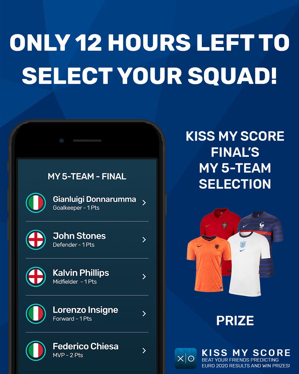 KissMyScore's tweet photo. Our final TOTW selection is here! Do you agree? Will we move up the leaderboard? 🤔

Don't forget to submit your final's team by 23h00 BST!! ⏰ https://t.co/nhEKscHEjt