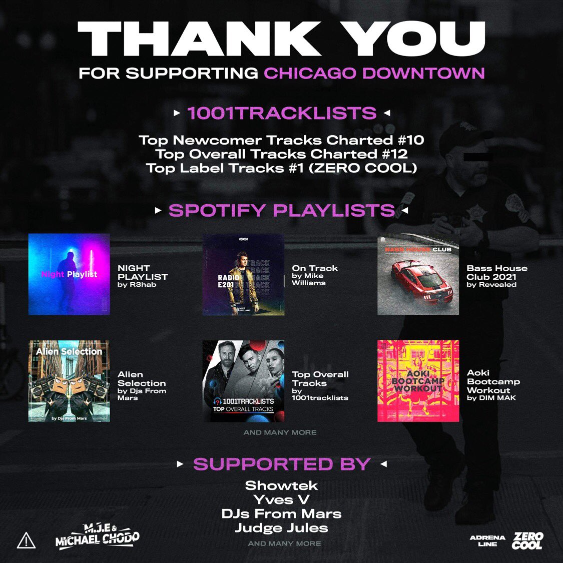 Hi guys ! We are so happy for all the amazing support we got from Djs and fans all over the world on our track Chicago Downtown, a big thanks goes out to you all. Stary Tunes for more music.
cc:<a href="/djadrena_line/">𝐀𝐃𝐑𝐄𝐍𝐀 𝐋𝐈𝐍𝐄</a> <a href="/motiofficial/">MOTi</a> <a href="/zerocoolrec/">Zero Cool</a> <a href="/MJEMUSICLABEL/">M.J.E ( Official )</a>