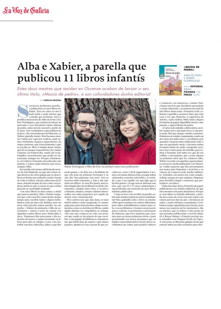 Xabier Domínguez e Alba De Evan: «En Galicia temos moitísima riqueza arqueolóxica da etapa castrense». Entrevista no xornal «La Voz de Galicia» sobre: «Maxia de Pedra»
#MaxiaDePedra
@xabierdp
<a href="/MssDeEvans/">Alba De Evan</a>
buff.ly/3yNbkV8