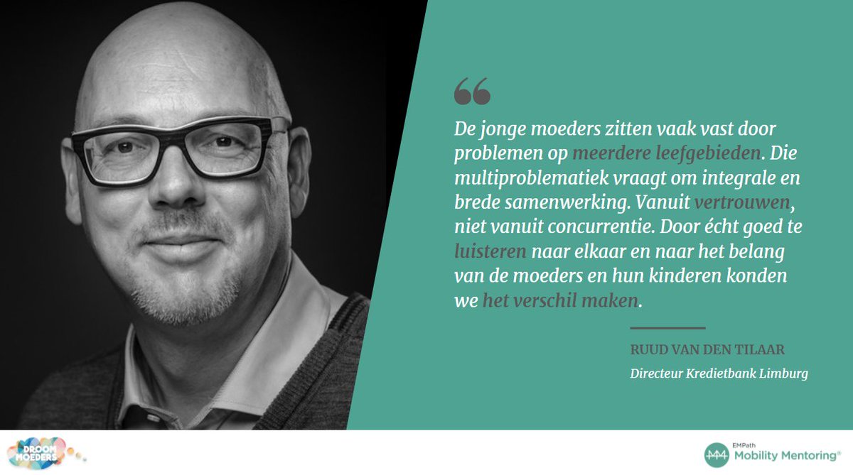 MM_Nederland's tweet photo. Jonge, alleenstaande, moeders zonder #werk en met #schulden krijgen ondersteuning bij het verbeteren van hun leefsituatie met #MobilityMentoring®. Wij spraken directeur @KB_Limburg Ruud van den Tillaar over #Droommoeders en de succesvolle samenwerking  https://t.co/1I0T91aB3o https://t.co/CCSevVChBu