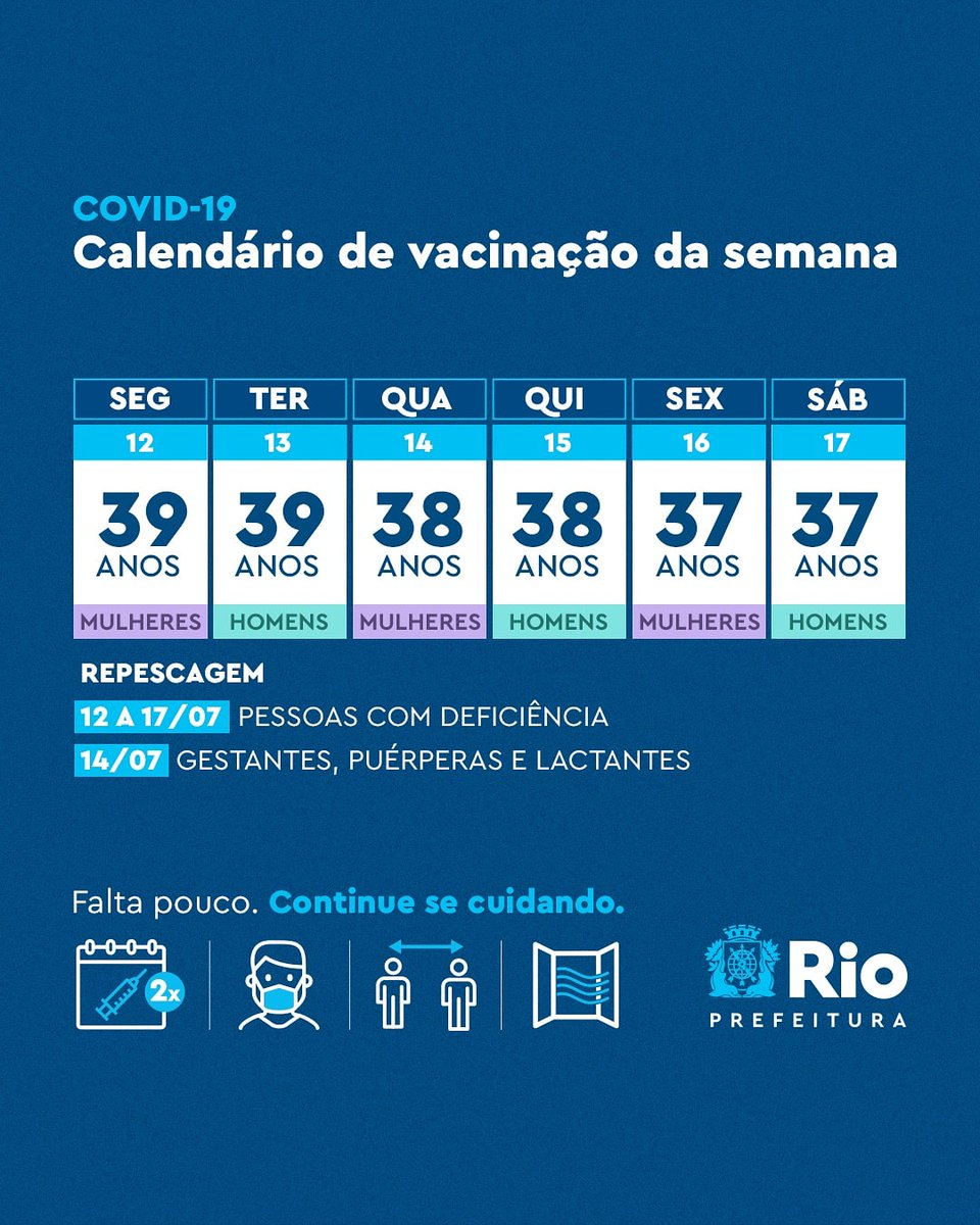 Prefeitura_Rio's tweet photo. A campanha de vacinação segue firme por aqui! 🙌🏽

Leve documento original com foto, número do CPF e, se possível, a caderneta de vacinação.

Continue se cuidando e #SóVem! 💉 https://t.co/Hrw5CmD26y