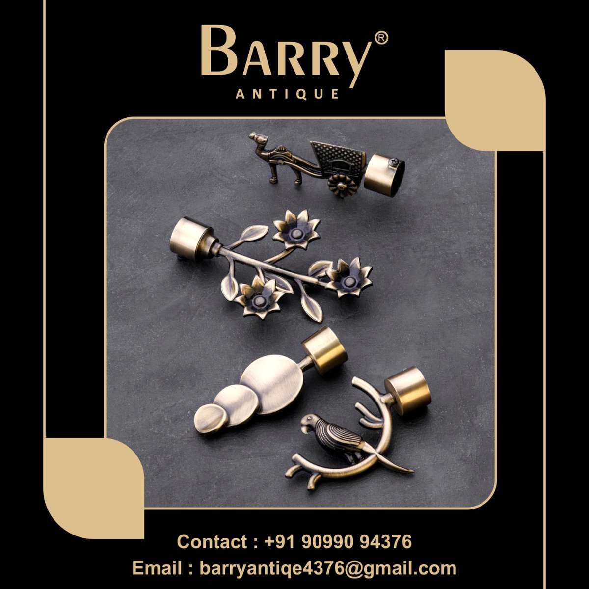 HardwareSamachr's tweet photo. Barry Antique curtain accessories add character to your home and make your room stylish.
#BarryCreation #BarryAntique #CurtainBrackets #CurtainAccessories #Manufacturer #Rajkot #BarryInteriors https://t.co/6uDu0QMHp8