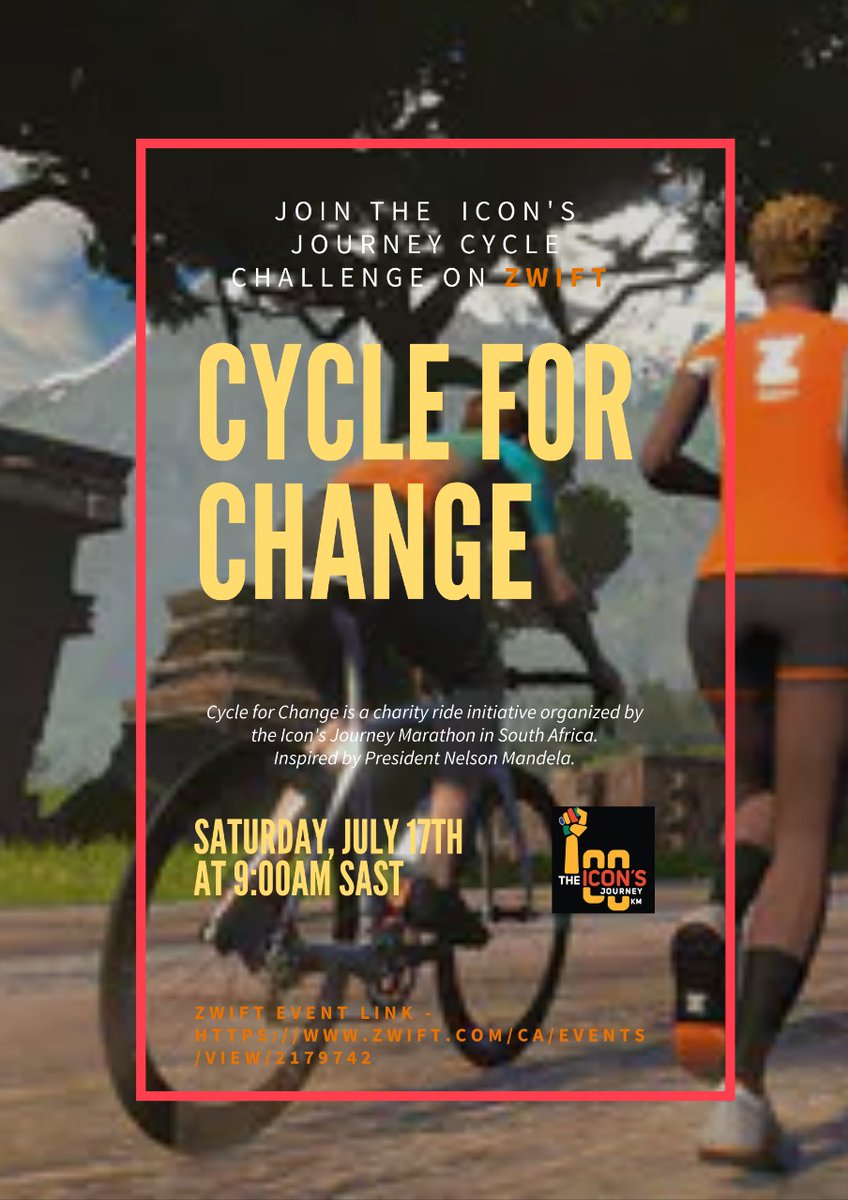 Challenge accepted! 
Join the Icon's Journey Virtual Challenge on the link below:
theiconsjourneymarathon.com/cycle-for-char…

#IconsJourney2021
#IconsChallenge2021
#CycleForChange
#CyclingWithTumiSole
#RunningWithTumiSole 
#TourDeFrance 
#Zwift
#Strava