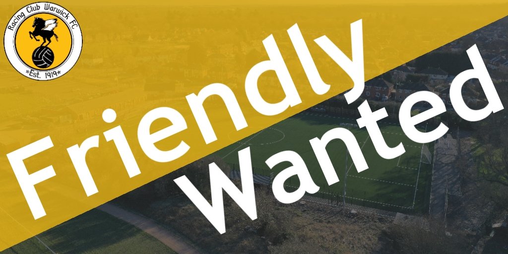 🚨1st Team Friendly Wanted🚨

The Racers are looking for a home friendly for tomorrow night 19:45KO

Our original oppenents have had to pull out.

Venue &amp; Officials sorted 

Please DM us in interested