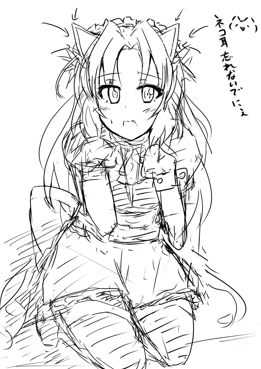 お依頼がネコ耳セレナちゃんで服装自由とのことなのでメイドにしますネコ耳といえばメイド(個人的見解
ラフが1レイヤーで描いたせいでバランス修正きかんけどこんな感じになるかも