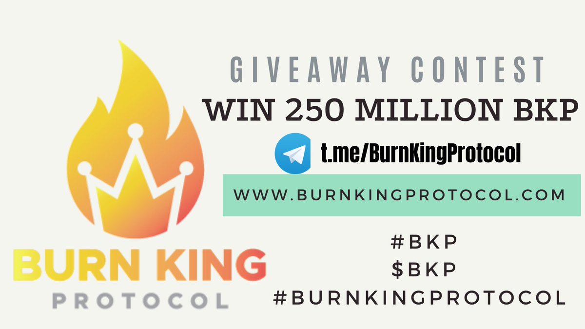 BKPtoken's tweet photo. To #celebrate our first #listing, we are #giving away 250M $BKP tokens. 
1. Like &amp; Retweet this post.
2. Tag 3 #friends or more under this post
3. Join our telegram https://t.co/WLSlDC9rWe
2Winners announce July 18th.
#BurnKingProtocol #BKP #BSC #BSCgem #cryptocurrency #giveaway https://t.co/ZFRF3fJnIc