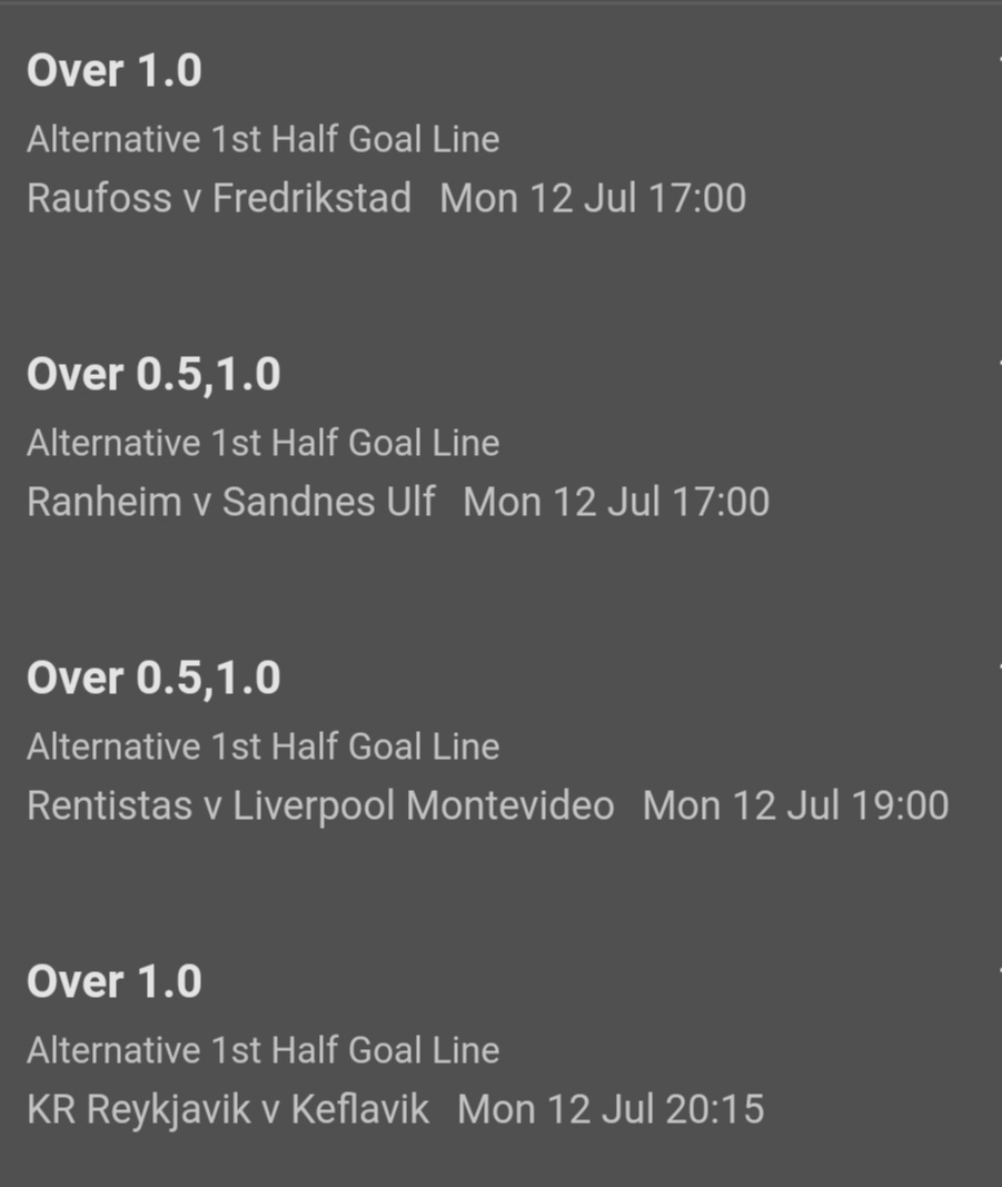 CryptoFunBus's tweet image. Monday 12th July
These games should have a first half goal.

🤞