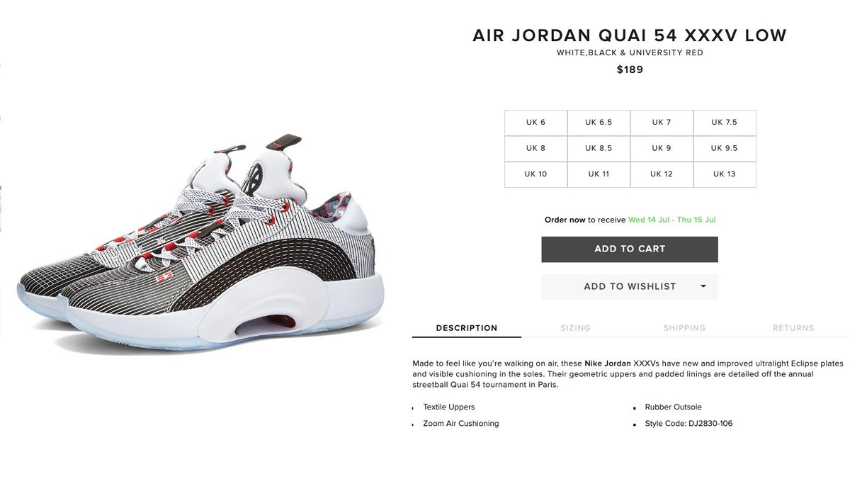 SOLELINKS's tweet image. Ad: Dropped via End
Air Jordan 35 Low &apos;Quai 54&apos;

US:tidd.ly/3hyY1lb
UK:tidd.ly/2Vtm3Wd