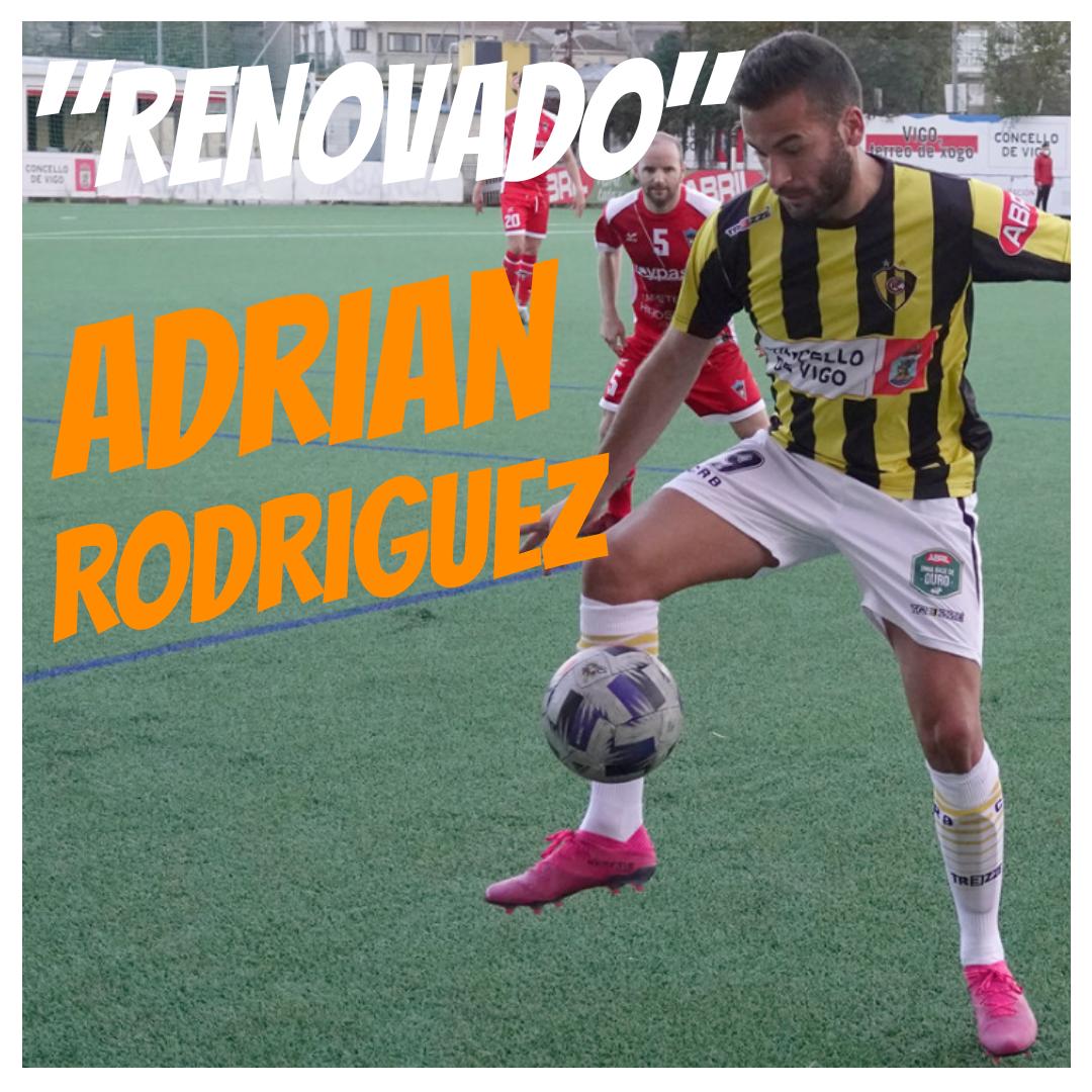 📢 Importante noticia en Bouzas el pichichi <a href="/AdrianR_09/">Adrian Rodriguez Vaz</a> renueva se contrato y seguirá una campaña más en el <a href="/RapidodeBouzas/">Rápido de Bouzas CF</a> . #3RFEF

⚽️ El delantero vigués disputó este año 27 partidos marcando 9 goles y fue una de las referencias de ataque de los del Baltasar Pujales.