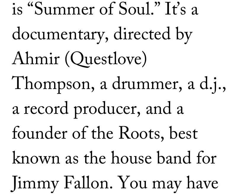 and this, THIS! is why we must invest in independent black criticism. bc Questlove is best known…for what?!?