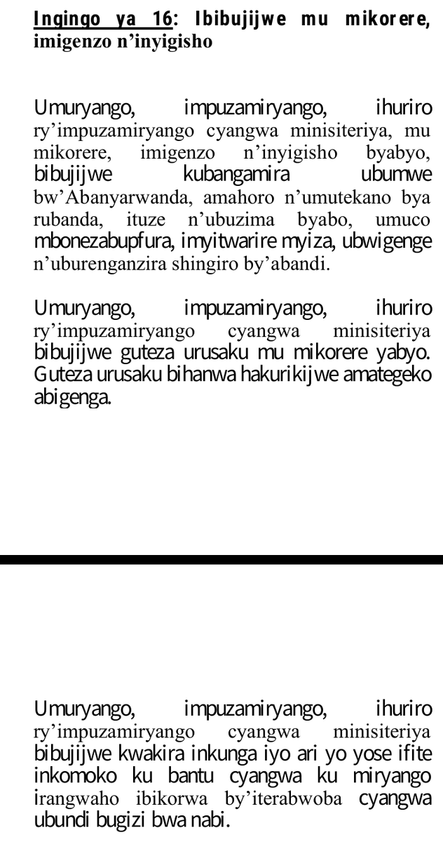 TalkLawRw's tweet photo. Ubwisanzure mu guhitamo #IDINI, mu #GUSENGA no kubigaragaza mu #RUHAME burengerwa na Leta
#ARIKO
-Umuryango ushaka gutangira ibikorwa byabyo bigomba kubanza gusaba no guhabwa ubuzimagatozi
-Inyigisho zitangirwa mu nyubako zabugenewe kandi izibangamira ubuzima zirabujijwe
#RwoT https://t.co/QKnpHer6jB