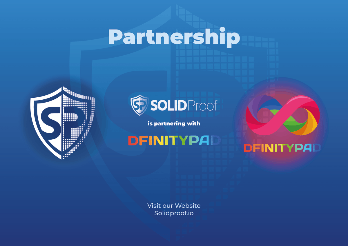 SolidProof_io's tweet photo. Today we are happy to announce that we started a partnership with @DfinityPad
We are looking forward to the cooperation!
#partnership #smartcontracts #blockchain #DfinityPad https://t.co/876Li3Yhq0